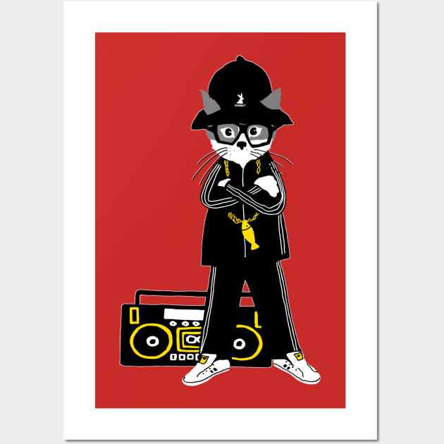 80"s hip hop cat Wall Art by yumiyoshi4